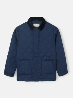 Abrigo kids acolchado cuello pana azul marino