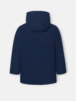 Abrigo kids capucha bolsillos azul marino