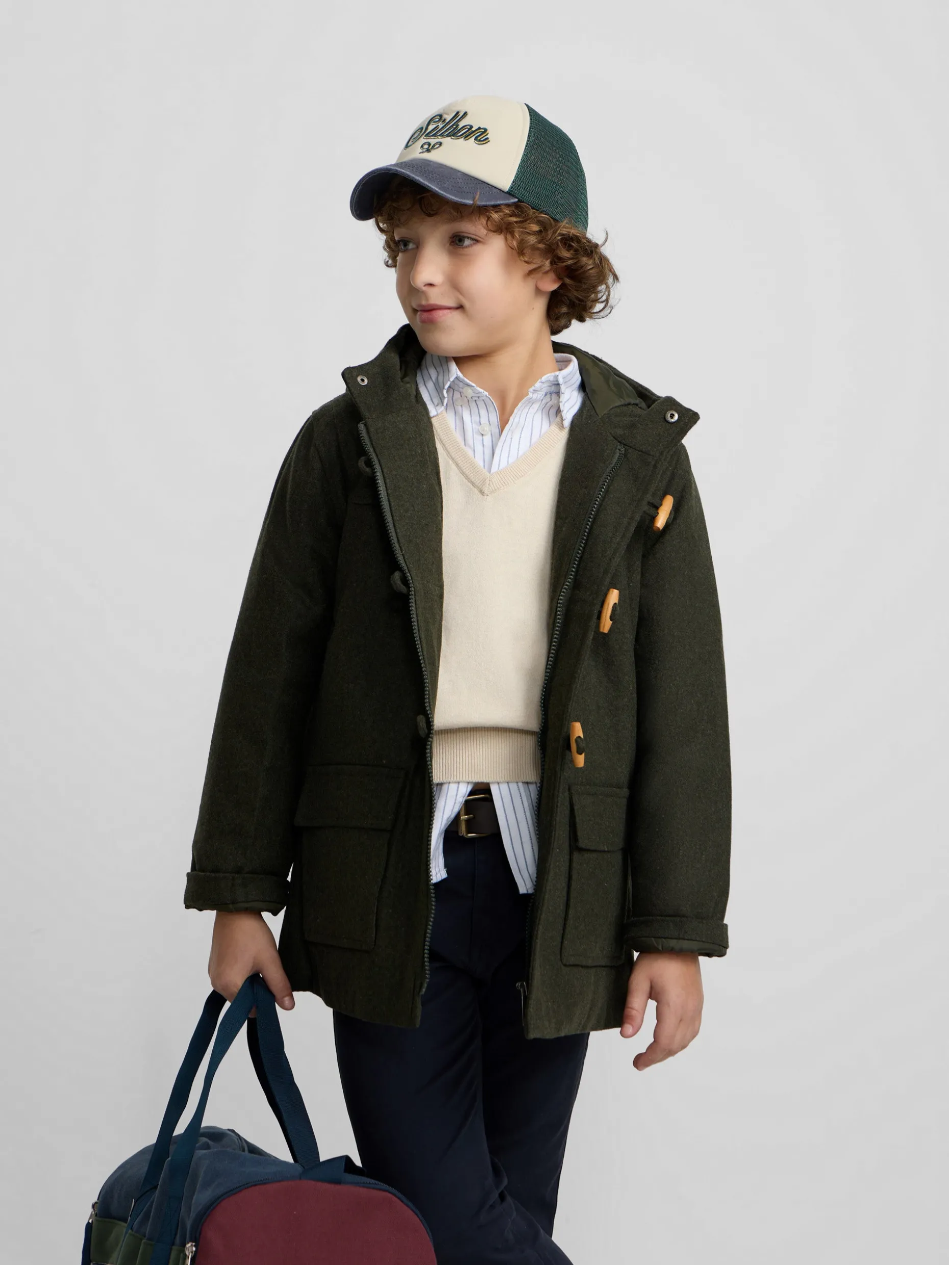 Abrigo kids clasico verde