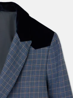 Americana detalles terciopelo cuadros azules
