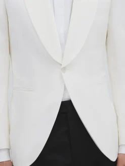 Americana esmoquin silbon blanco