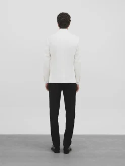 Americana esmoquin silbon blanco