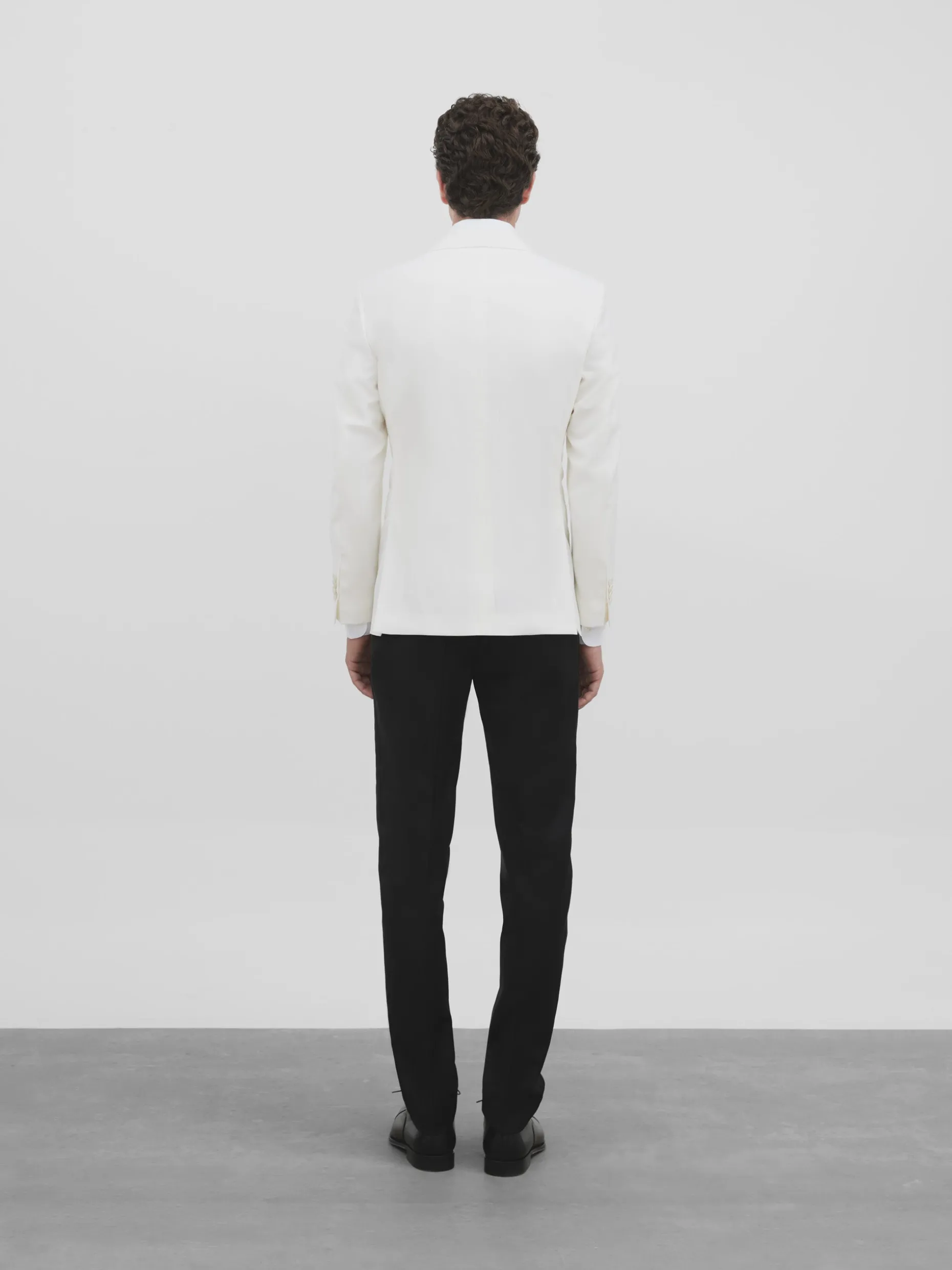 Americana esmoquin silbon blanco