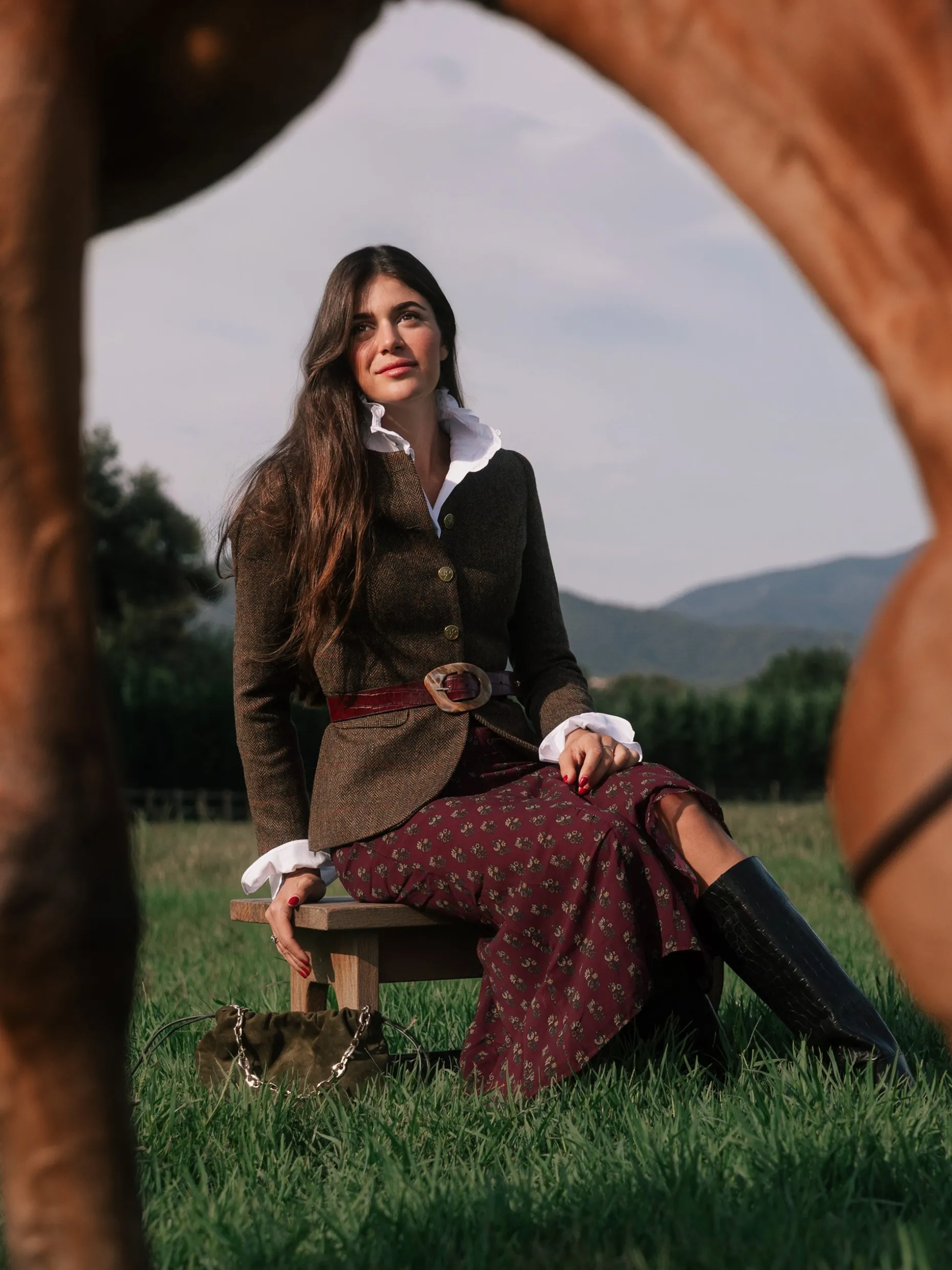 Americana espiga marrones