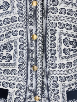Americana jacquard motivos azul marino