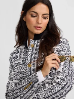 Americana jacquard motivos azul marino