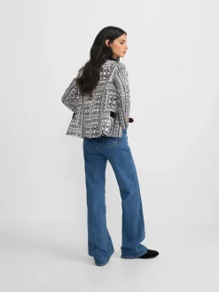 Americana jacquard motivos azul marino