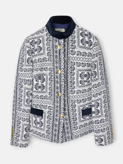 Americana jacquard motivos azul marino
