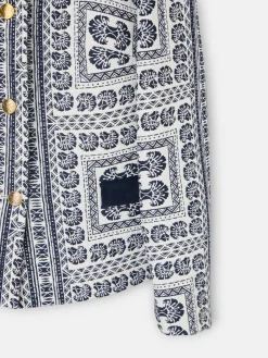 Americana jacquard motivos azul marino
