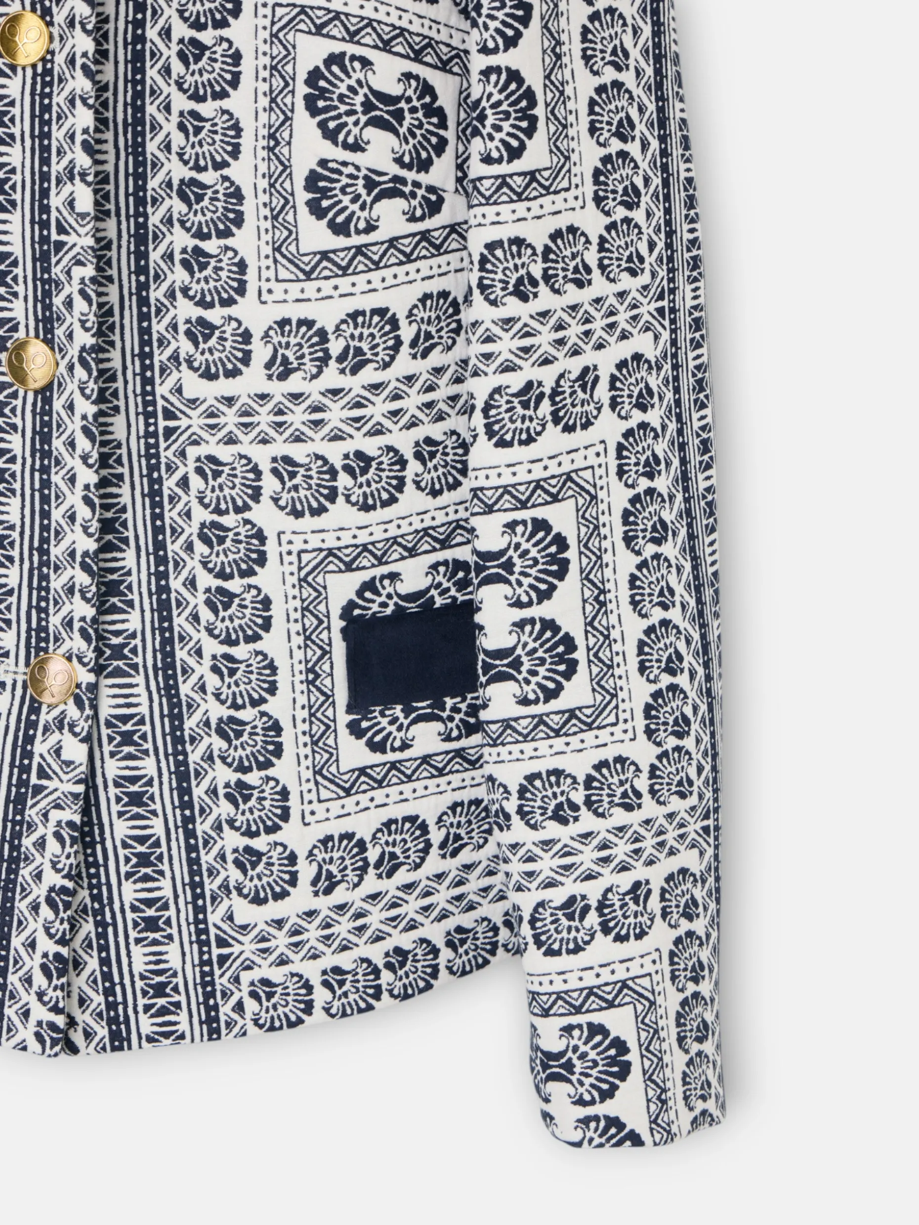 Americana jacquard motivos azul marino