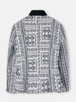Americana jacquard motivos azul marino