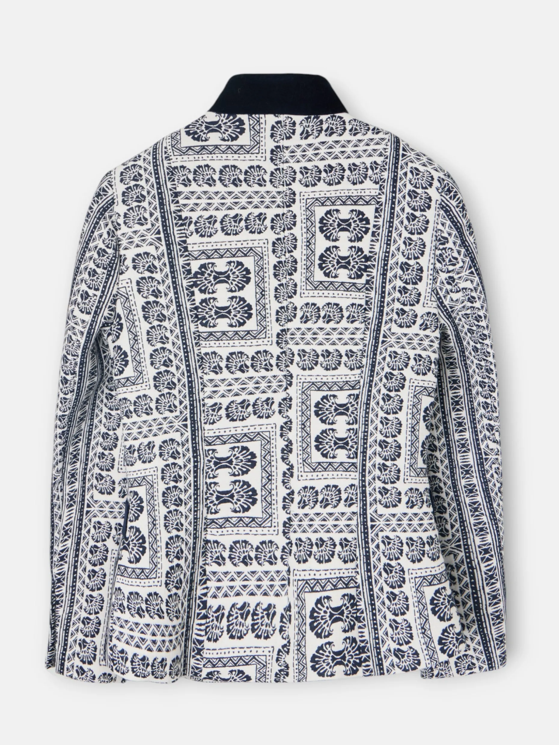 Americana jacquard motivos azul marino