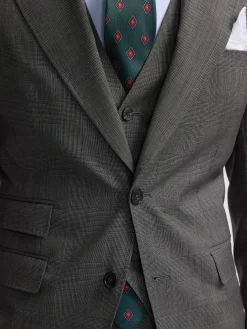 Americana traje clasico principe de gales gris