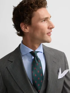 Americana traje clasico principe de gales gris