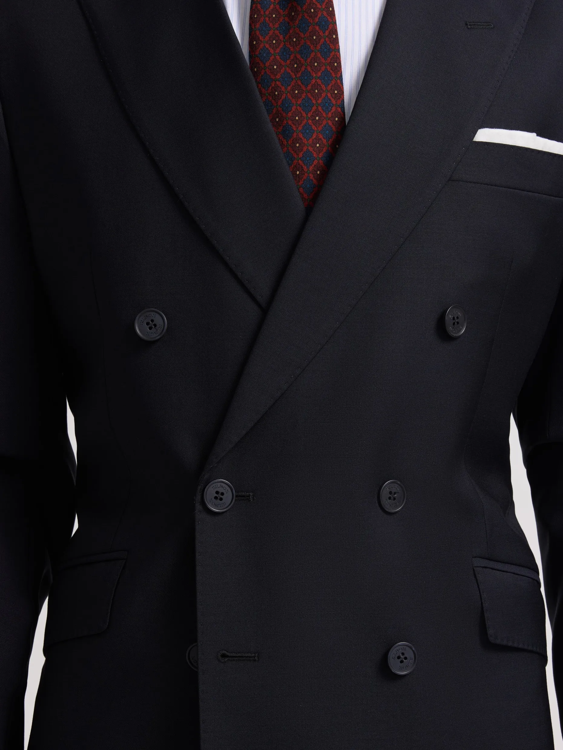Americana traje cruzado stretch azul marino