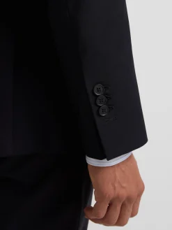 Americana traje cruzado stretch azul marino