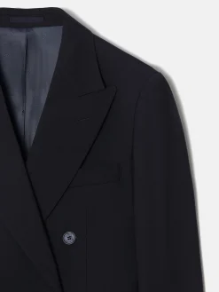Americana traje cruzado stretch azul marino