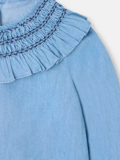 Blusa girl detalle puño denim