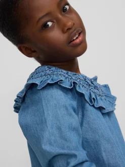 Blusa girl detalle puño denim