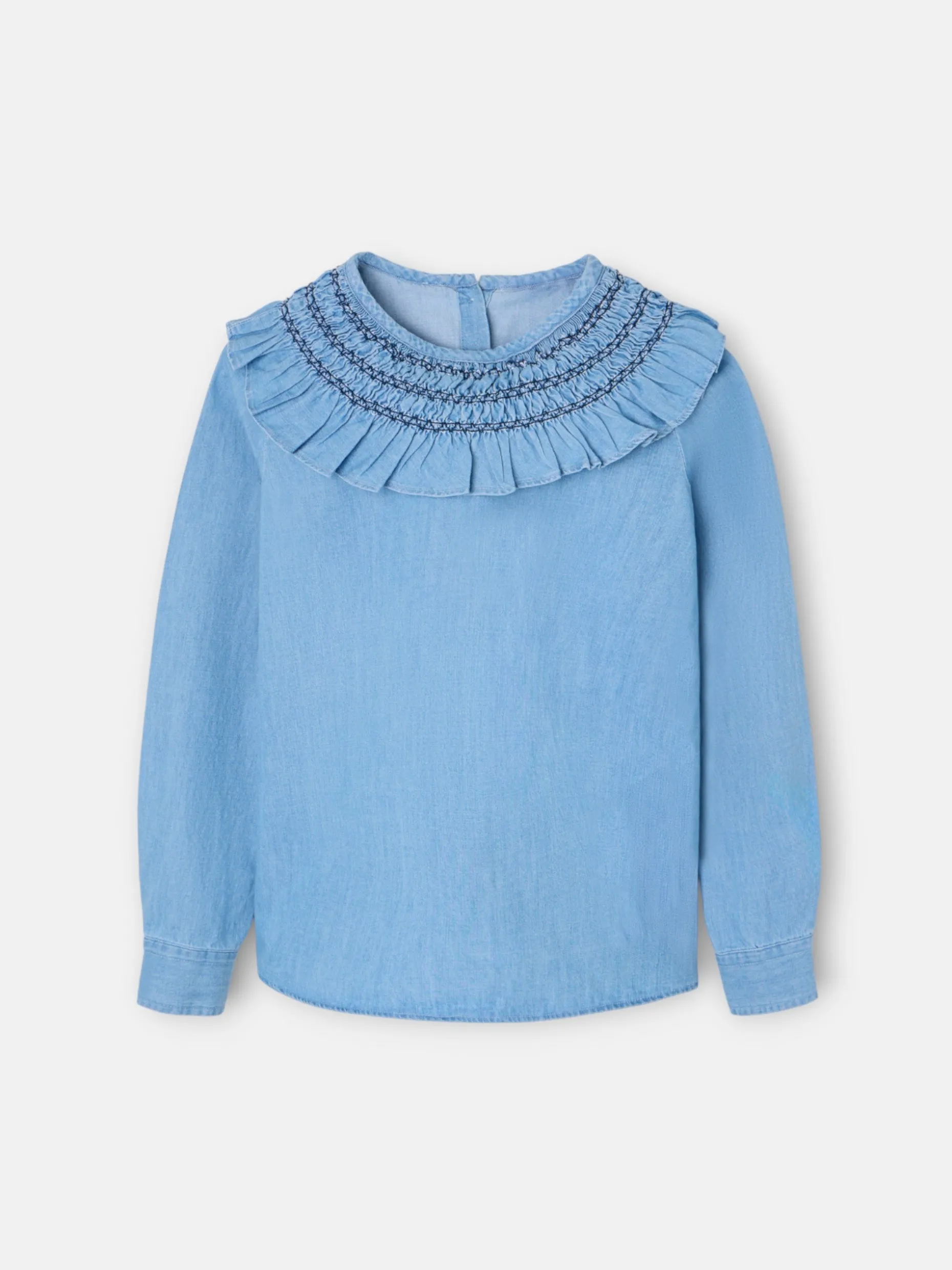 Blusa girl detalle puño denim
