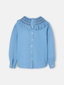 Blusa girl detalle puño denim