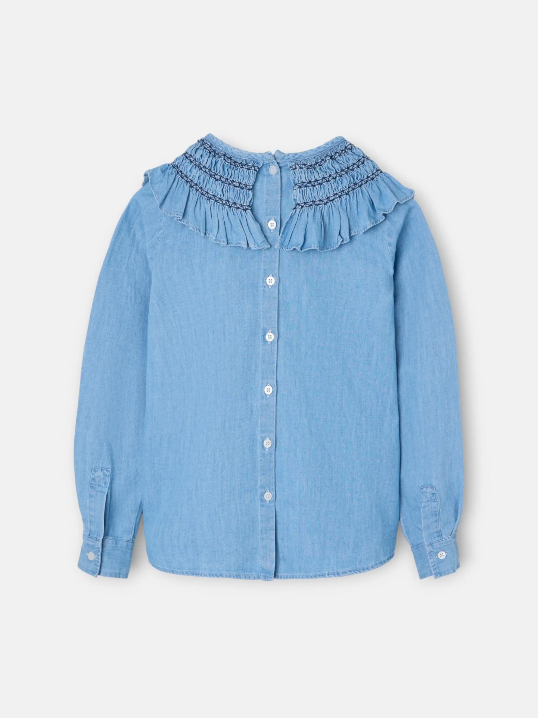 Blusa girl detalle puño denim