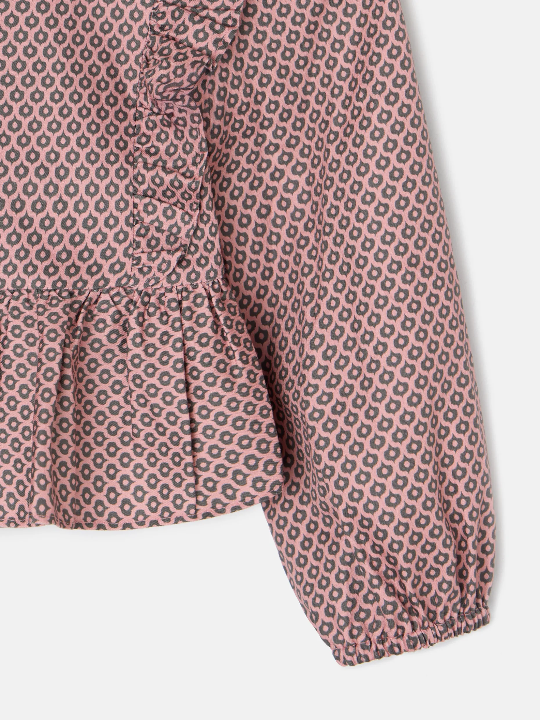 Blusa girl jaretas estampado etnico rosa