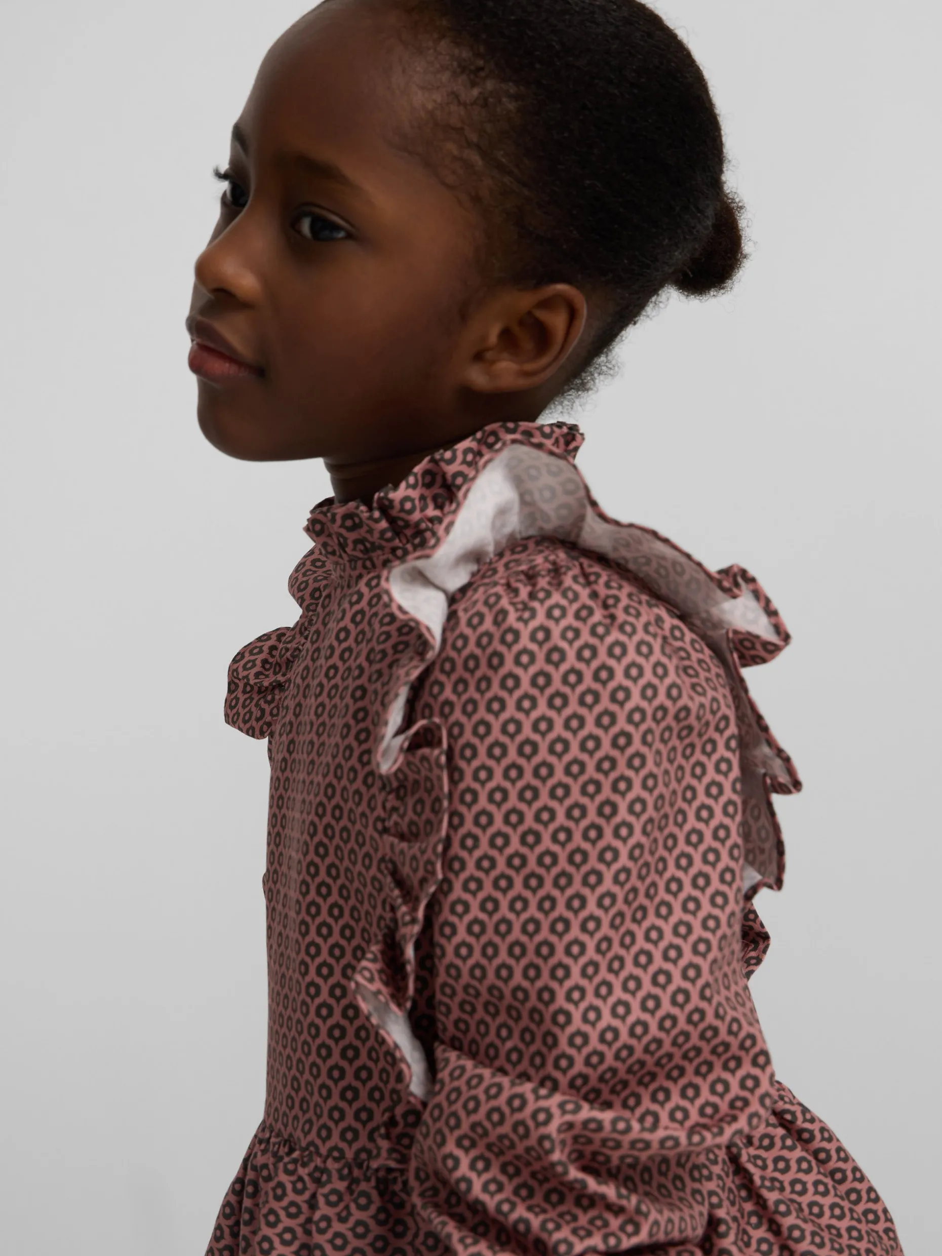 Blusa girl jaretas estampado etnico rosa