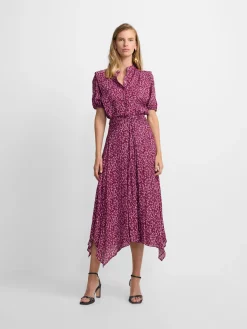 Blusa manga corta estampado lurex morados