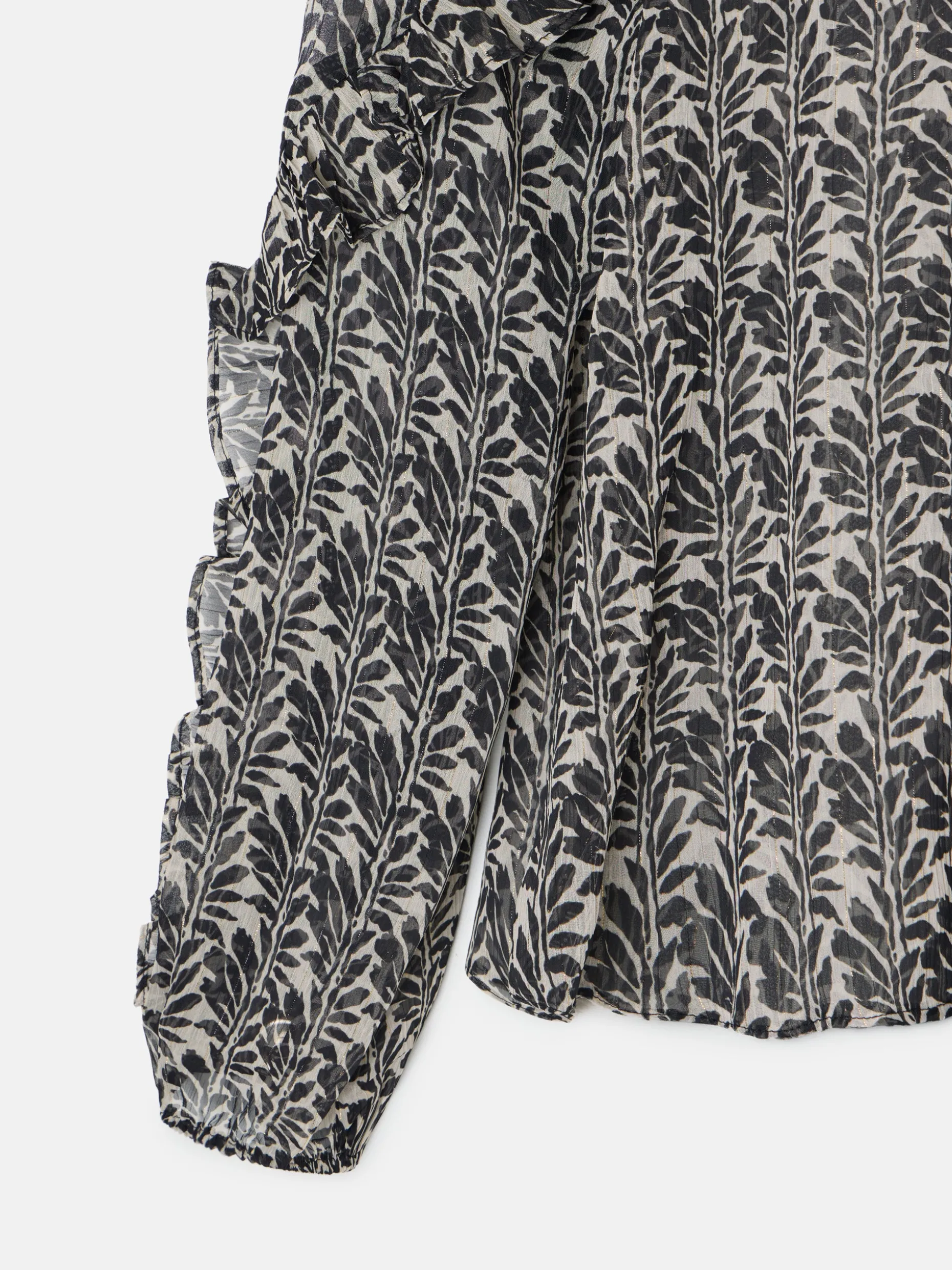 Blusa volantes estampado negros