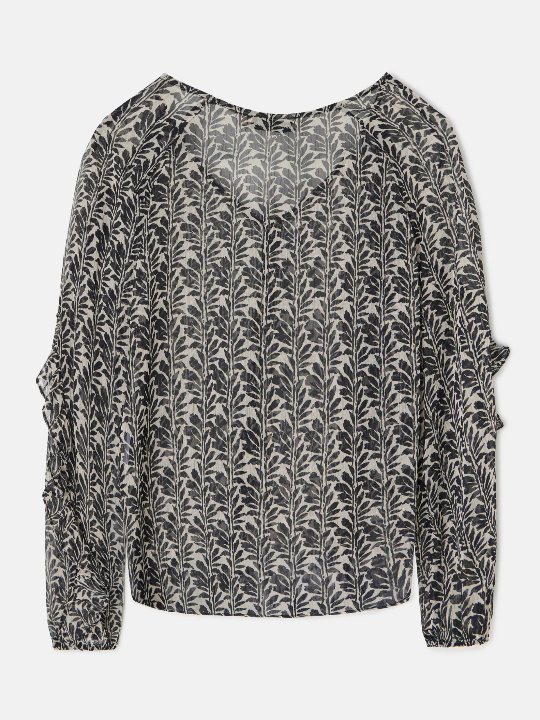 Blusa volantes estampado negros