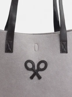 Bolso fieltro raqueta gris