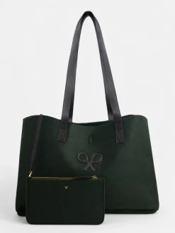 Bolso fieltro raqueta verde