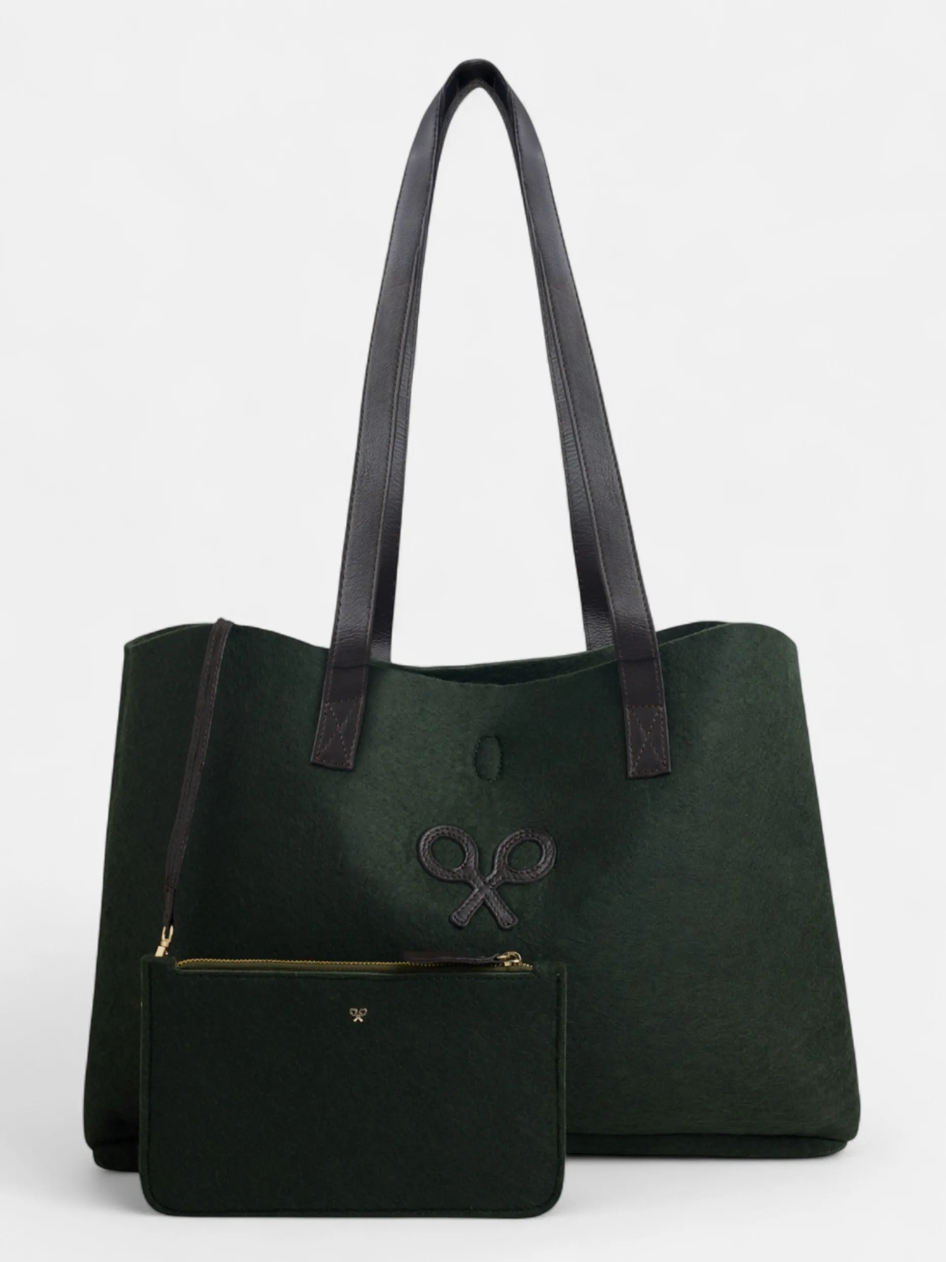 Bolso fieltro raqueta verde
