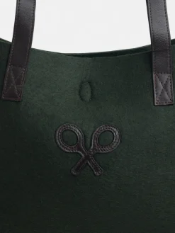 Bolso fieltro raqueta verde
