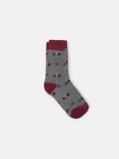 Calcetin kids coches gris