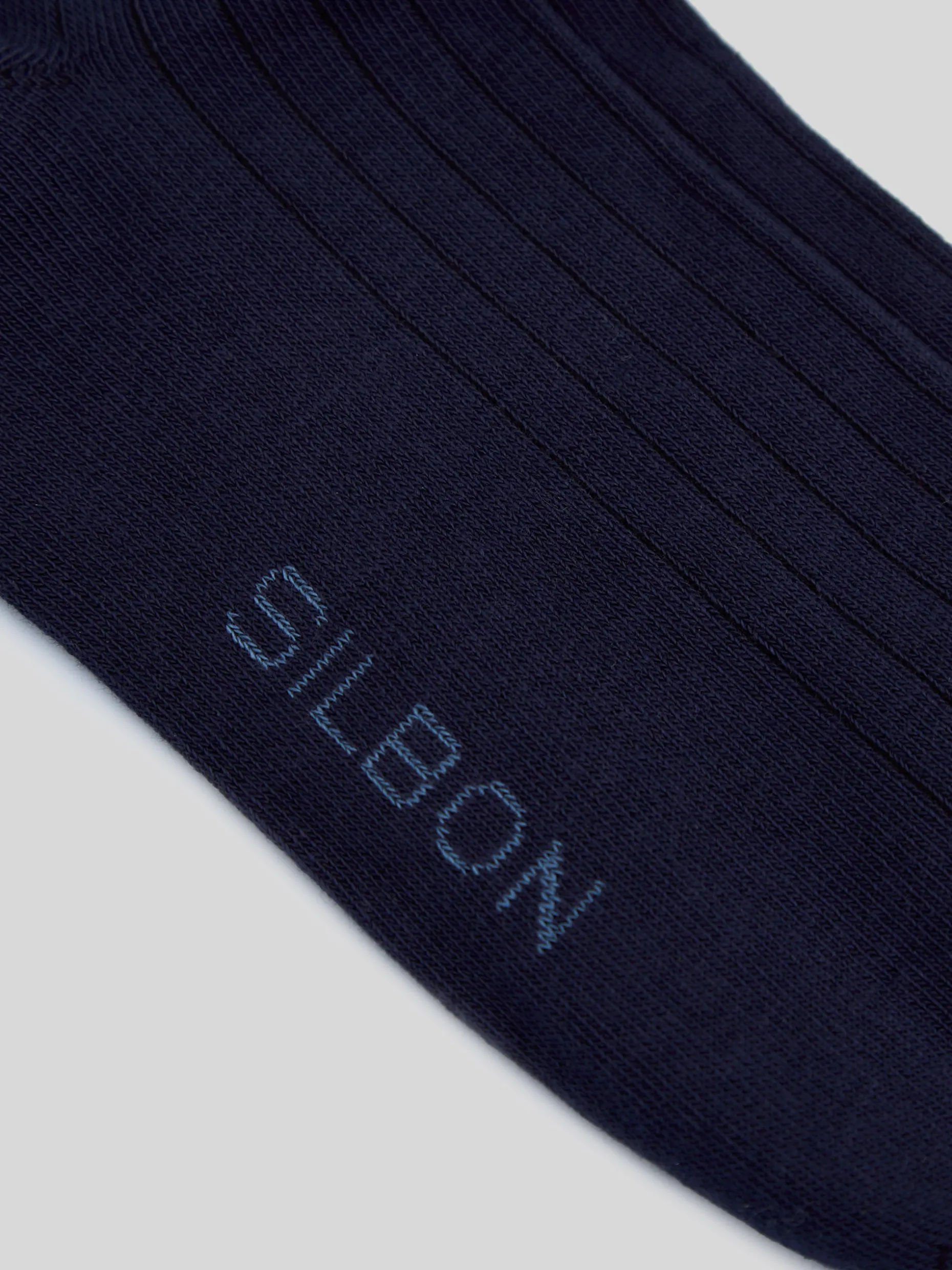 Calcetin silbon liso azul marino