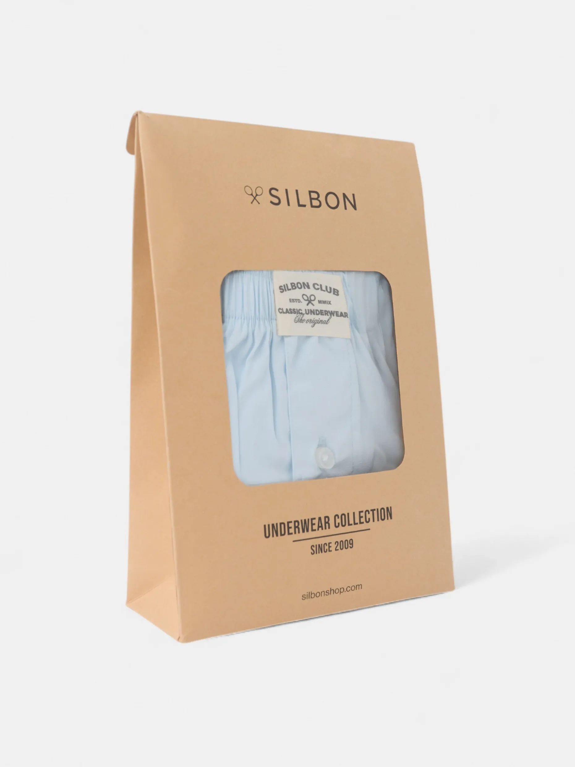 Calzoncillo liso minilogo celeste