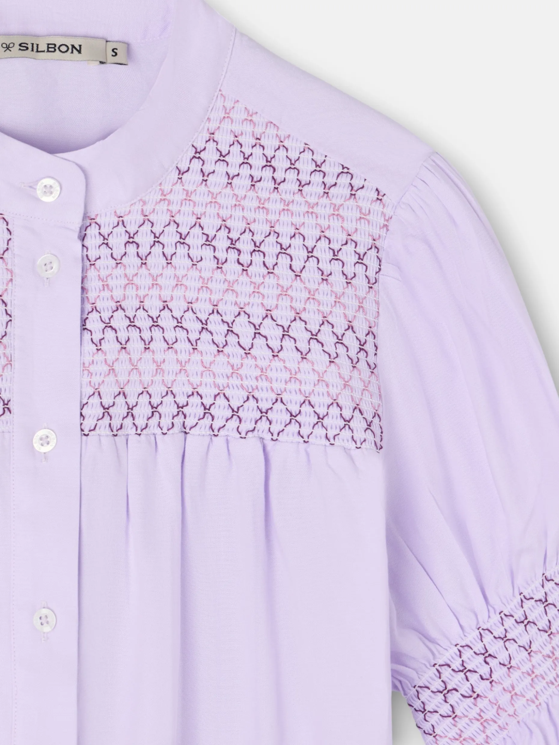 Camisa fruncidos malva