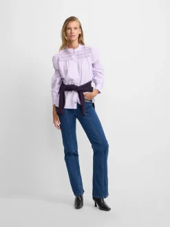 Camisa fruncidos malva