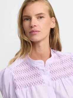 Camisa fruncidos malva