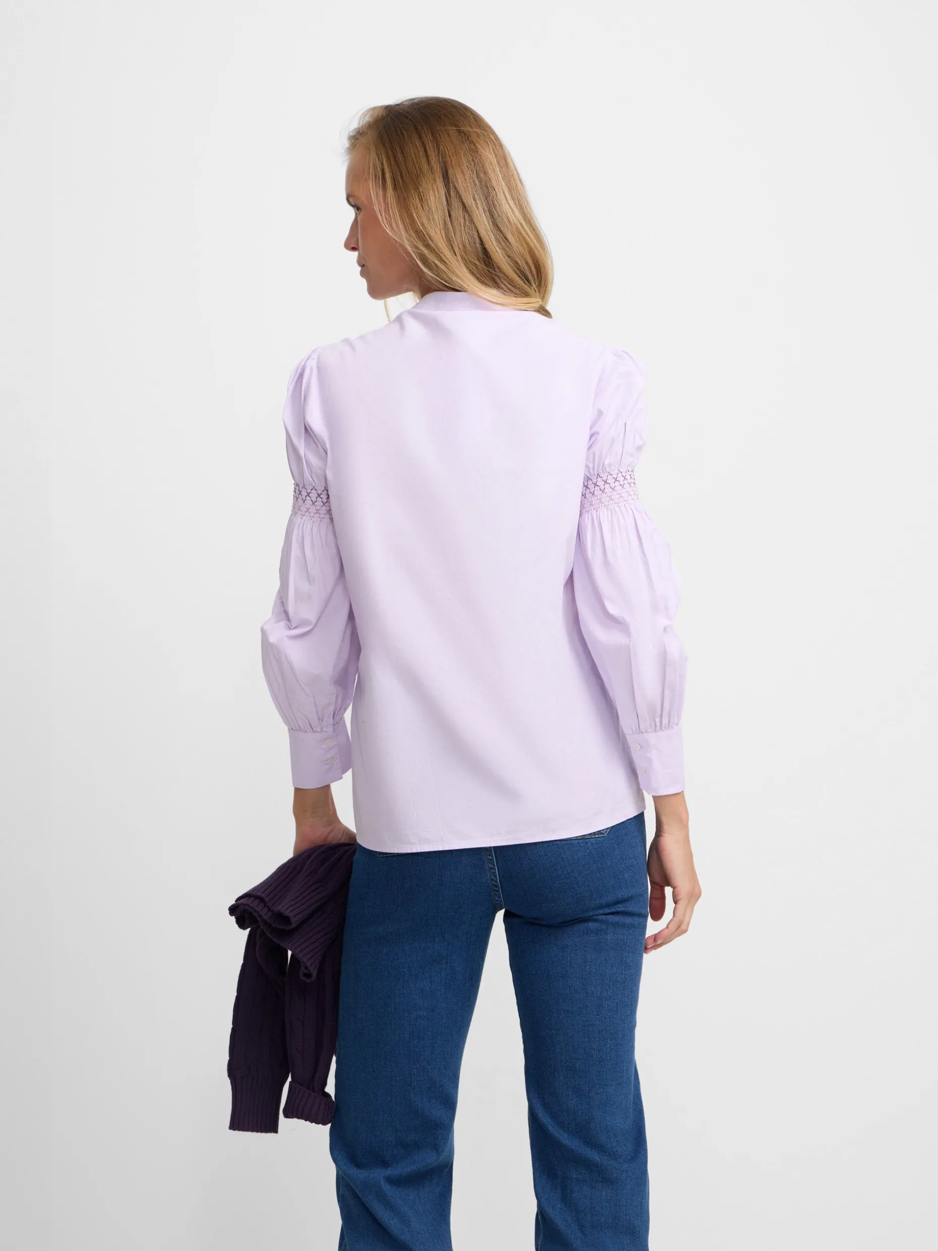 Camisa fruncidos malva