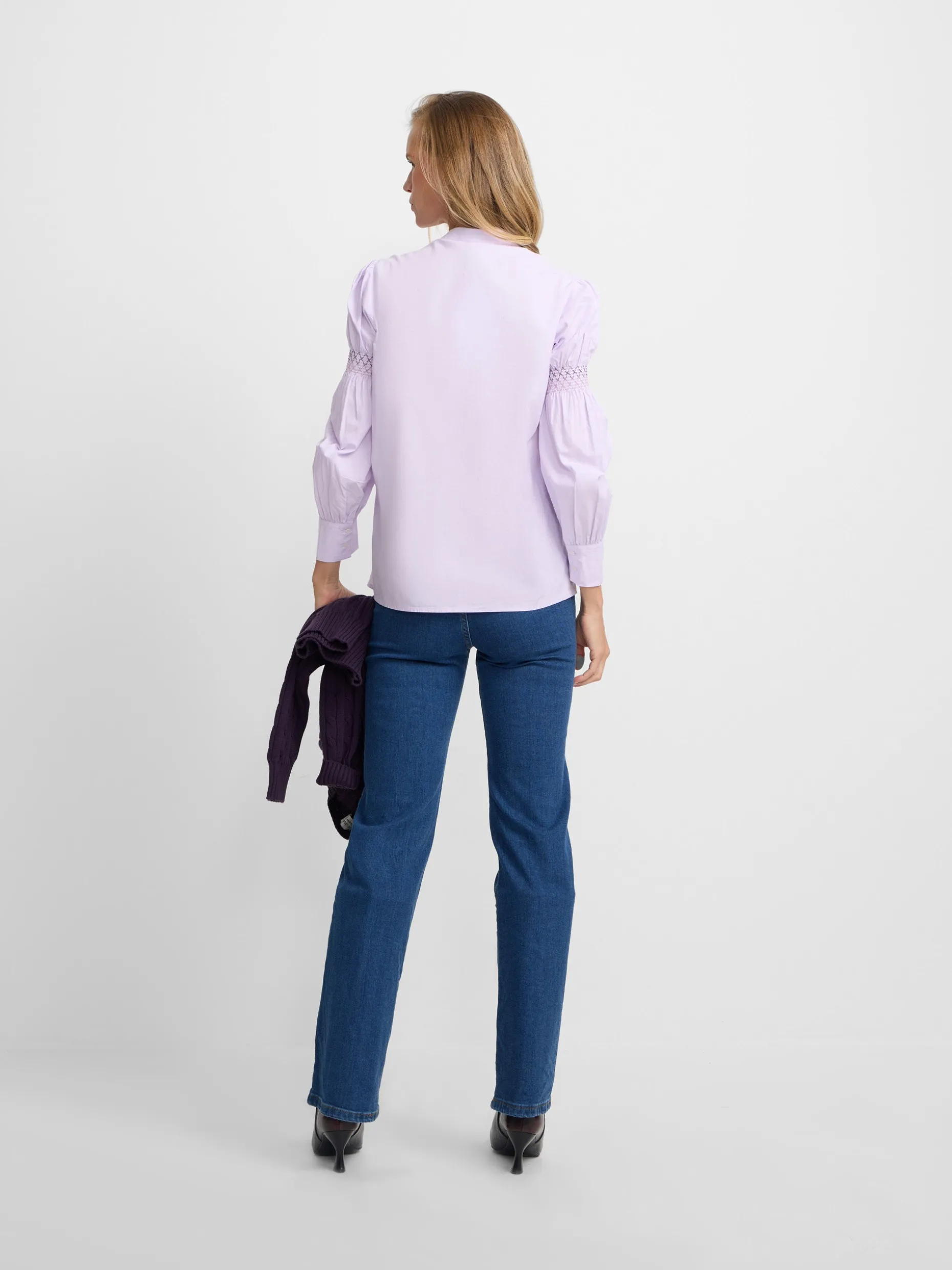 Camisa fruncidos malva