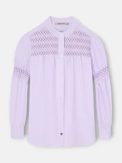 Camisa fruncidos malva