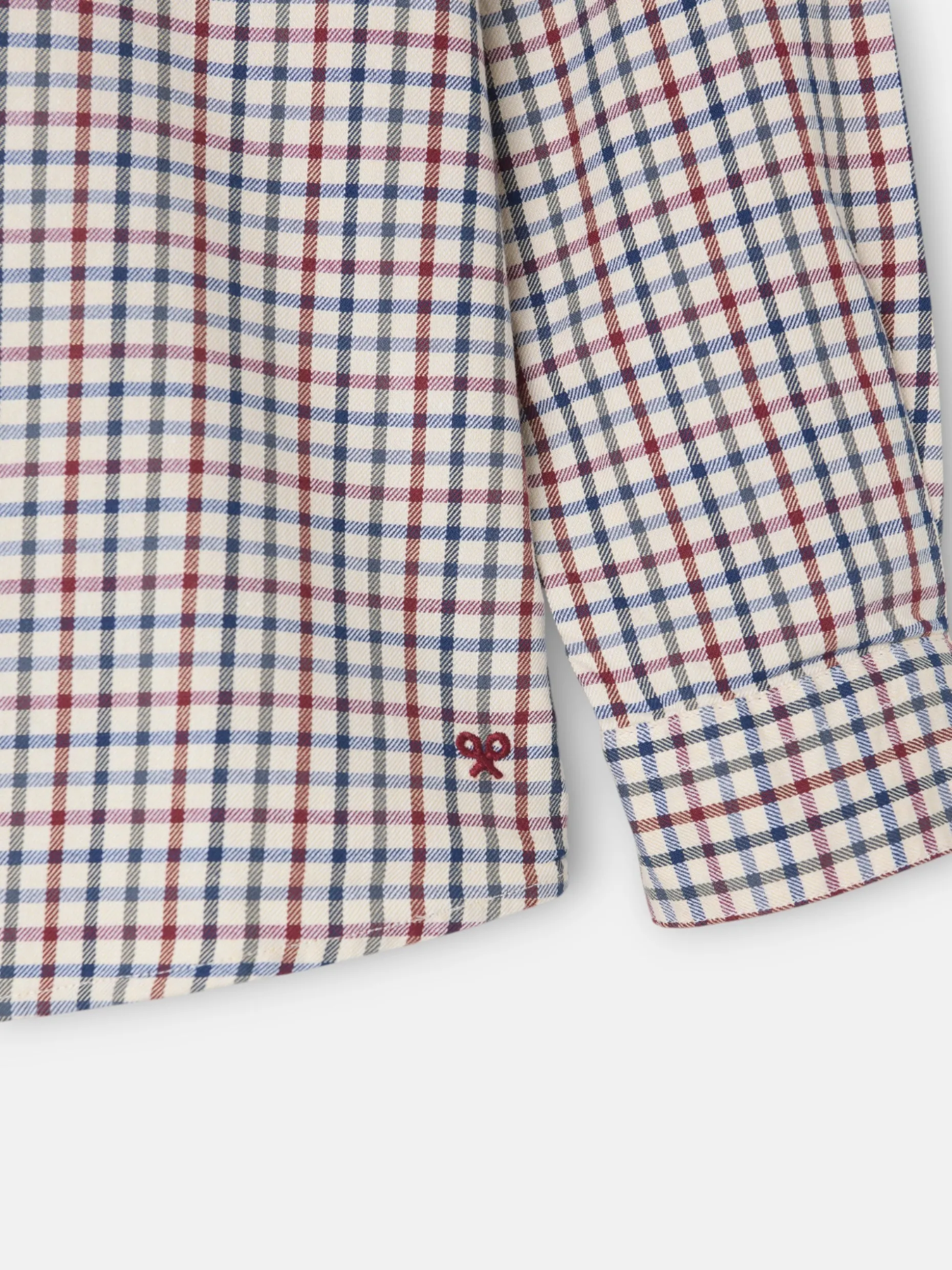Camisa girl volante cuadros azul y rojo