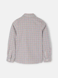 Camisa girl volante cuadros azul y rojo