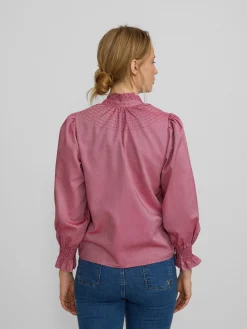 Camisa puño frunces burdeos