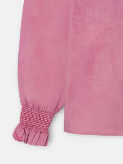 Camisa puño frunces burdeos