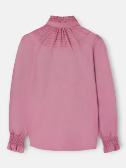 Camisa puño frunces burdeos