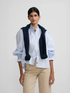 Camisa puño frunces celeste